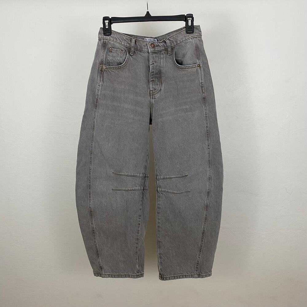 We The Free - Free People Good Luck Mid-Rise Barrel Jeans - Archive Grey - 24